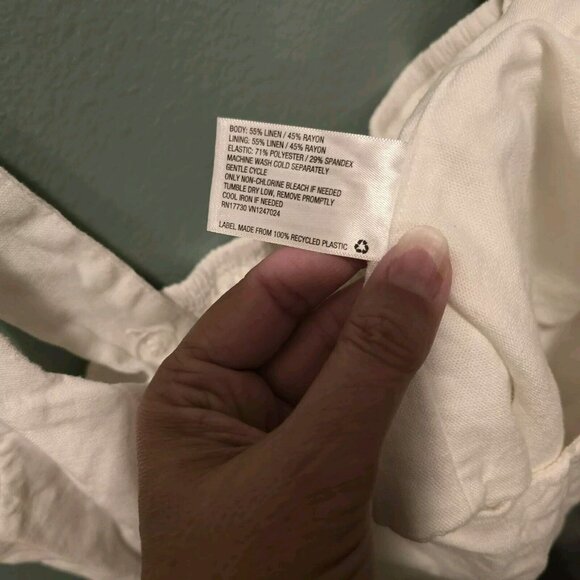 A New Day Women's Cropped Tank Top Plus Size XXL True White Linen 2X Crop. - Picture 4 of 8